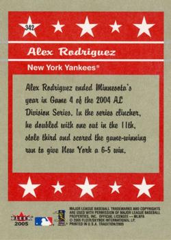 2005 Fleer Tradition - Gray Backs #342 Alex Rodriguez Back