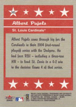 2005 Fleer Tradition - Gray Backs #343 Albert Pujols Back