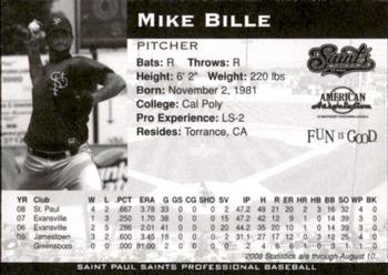 2008 St. Paul Saints #NNO Mike Bille Back