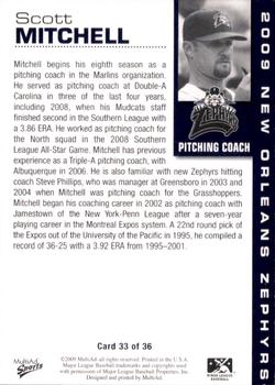 2009 MultiAd New Orleans Zephyrs #33 Scott Mitchell Back