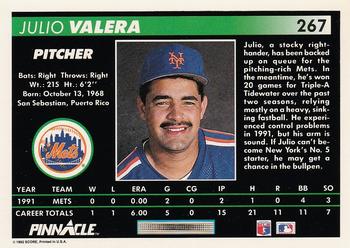 1992 Pinnacle #267 Julio Valera Back