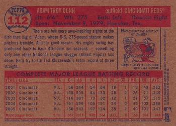 2006 Topps Heritage #112 Adam Dunn Back