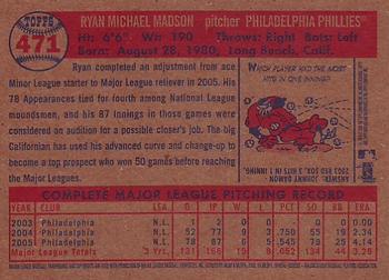 2006 Topps Heritage #471 Ryan Madson Back