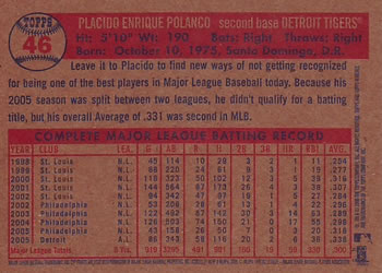 2006 Topps Heritage #46 Placido Polanco Back