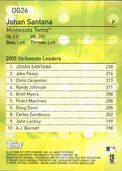 2006 Topps - Own the Game #OG26 Johan Santana Back