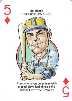 2007 Hero Decks Milwaukee Brewers Baseball Heroes Playing Cards #5♦ Sal Bando Front