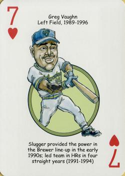 2007 Hero Decks Milwaukee Brewers Baseball Heroes Playing Cards #7♥ Greg Vaughn Front