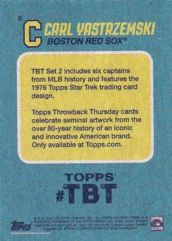 2019 Topps Throwback Thursday #8 Carl Yastrzemski Back