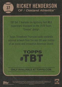 2019 Topps Throwback Thursday #37 Rickey Henderson Back