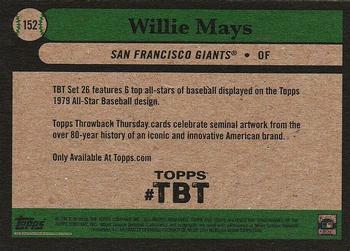 2019 Topps Throwback Thursday #152 Willie Mays Back