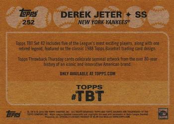2019 Topps Throwback Thursday #252 Derek Jeter Back
