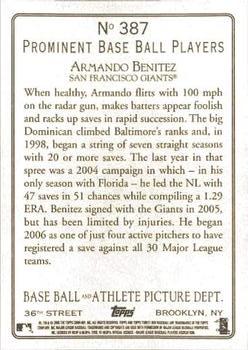 2006 Topps Turkey Red #387 Armando Benitez Back