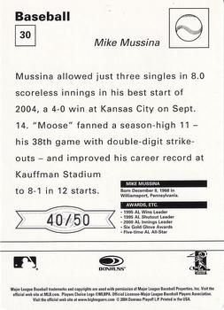 2005 Leaf - Sportscasters 50 Green Fielding-Ball #30 Mike Mussina Back
