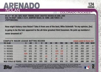 2019 Topps Chrome #124 Nolan Arenado Back