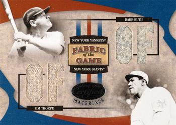 2005 Leaf Certified Materials - Fabric of the Game #FG-161 Babe Ruth  / Jim Thorpe Front