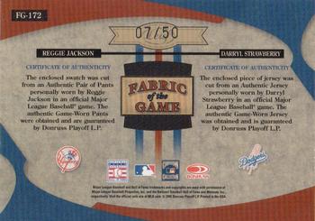 2005 Leaf Certified Materials - Fabric of the Game #FG-172 Reggie Jackson / Darryl Strawberry Back