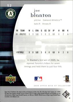 2005 SP Collection - 2005 SP Authentic #52 Joe Blanton Back