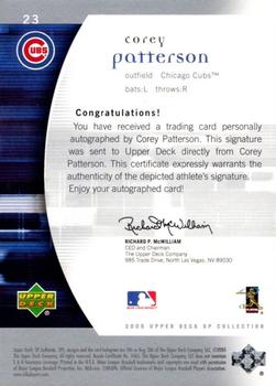 2005 SP Collection - SP Authentic Signatures #23 Corey Patterson Back