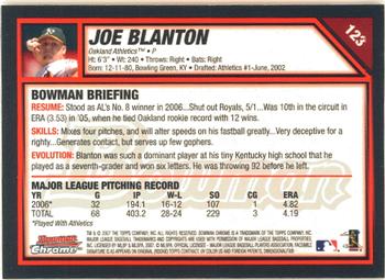 2007 Bowman Chrome #123 Joe Blanton Back