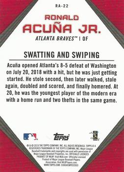 2019 Topps - Ronald Acuna Jr. Star Player Highlights #RA-22 Ronald Acuña Jr. Back