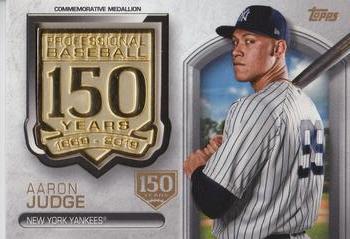 2019 Topps - 150th Anniversary Commemorative Medallions 150th Anniversary (Series One) #AMM-AJ Aaron Judge Front