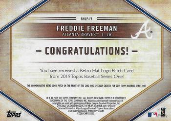 2019 Topps - Retro Hat Manufactured Logo Patches 150th Anniversary #RHLP-FF Freddie Freeman Back