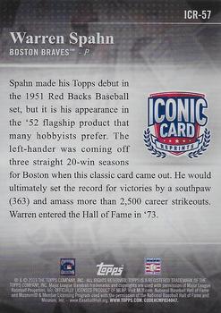 2019 Topps - Iconic Card Reprints #ICR-57 Warren Spahn Back