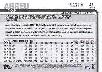 2019 Topps - Gold #46 Jose Abreu Back