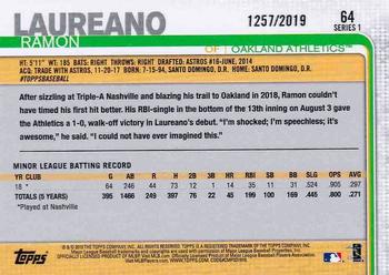 2019 Topps - Gold #64 Ramon Laureano Back