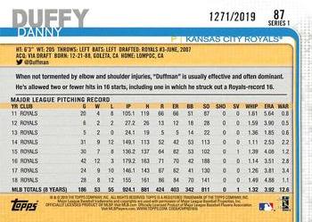 2019 Topps - Gold #87 Danny Duffy Back