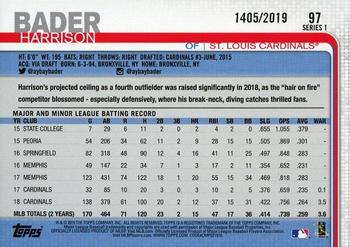 2019 Topps - Gold #97 Harrison Bader Back