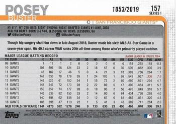2019 Topps - Gold #157 Buster Posey Back