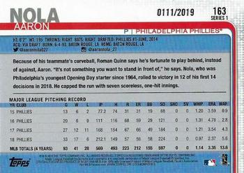 2019 Topps - Gold #163 Aaron Nola Back