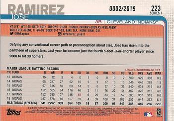 2019 Topps - Gold #223 Jose Ramirez Back