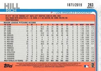 2019 Topps - Gold #283 Rich Hill Back