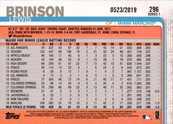 2019 Topps - Gold #296 Lewis Brinson Back