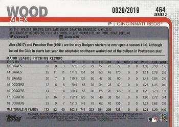 2019 Topps - Gold #464 Alex Wood Back