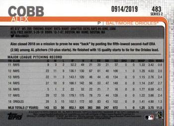 2019 Topps - Gold #483 Alex Cobb Back