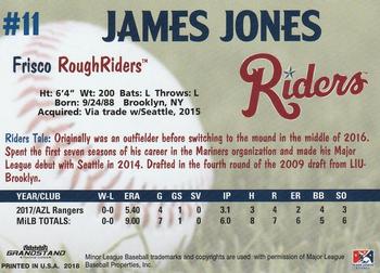 2018 Grandstand Frisco RoughRiders #NNO James Jones Back