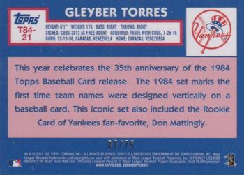 2019 Topps - 1984 Topps Baseball 35th Anniversary Chrome Silver Pack Purple (Series One) #T84-21 Gleyber Torres Back