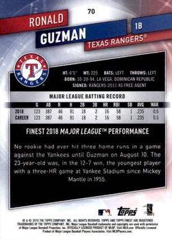 2019 Finest #70 Ronald Guzman Back