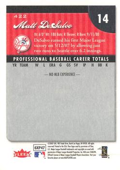 2007 Fleer #422 Matt DeSalvo Back