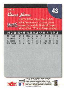 2007 Fleer #302 Chuck James Back