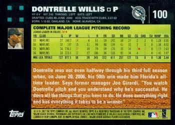 2007 Topps #100 Dontrelle Willis Back