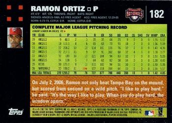 2007 Topps #182 Ramon Ortiz Back