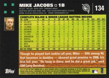 2007 Topps #134 Mike Jacobs Back