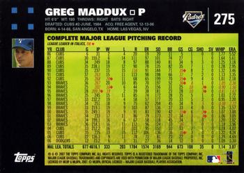 2007 Topps #275 Greg Maddux Back