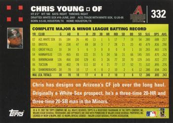 2007 Topps #332 Chris Young Back