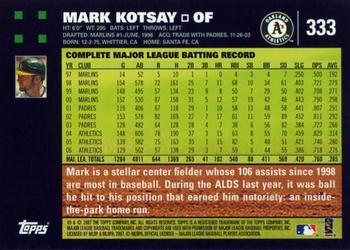 2007 Topps #333 Mark Kotsay Back