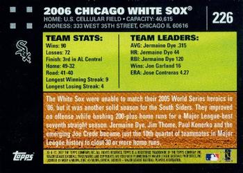 2007 Topps #226 Chicago White Sox Back